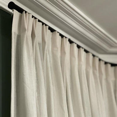 Double pinch pleat voile curtains
